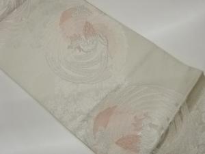 鳳凰丸文に草花模様織出し袋帯